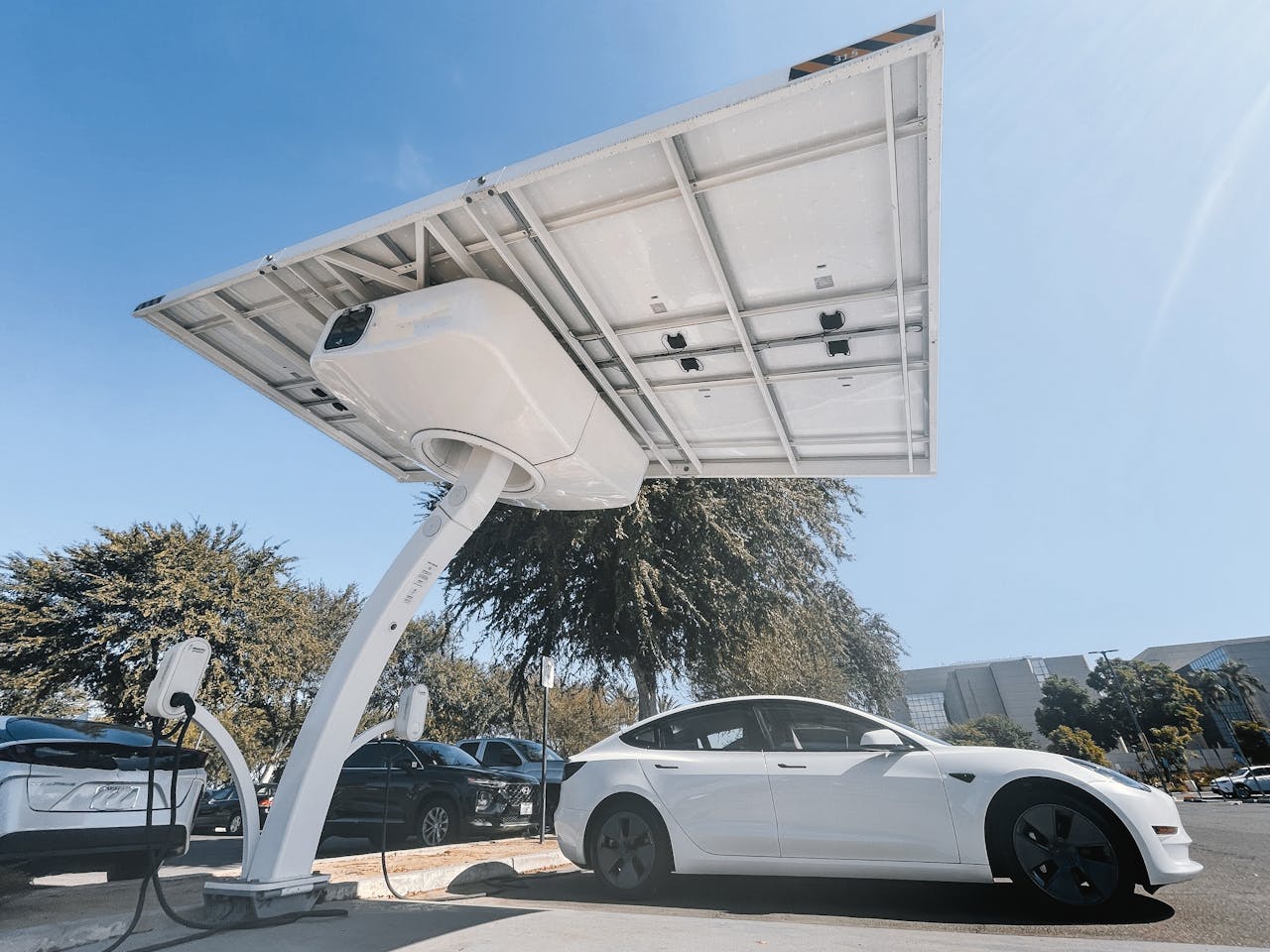 A parked car recharging.