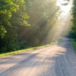 A gravel road.